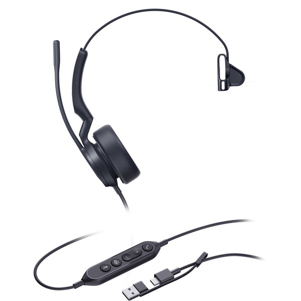 Yealink UH44 Mono Teams USB Headset with USB-C/A Dongle