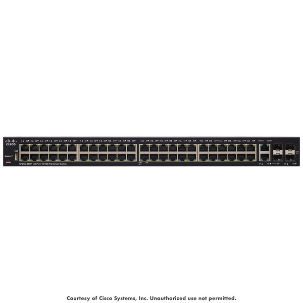 Cisco SF250-48HP 48-Port PoE+ 195W Smart Network Switch