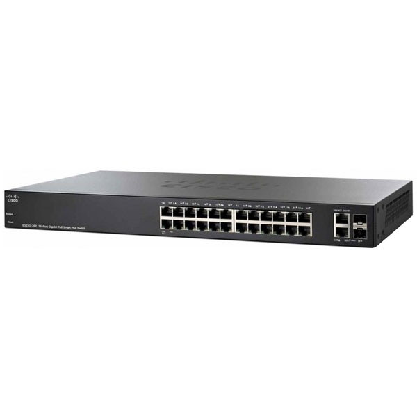 Cisco SG220-26P Smart Plus 26-Port PoE GIGE Switch - SG220-26P-K9-NA