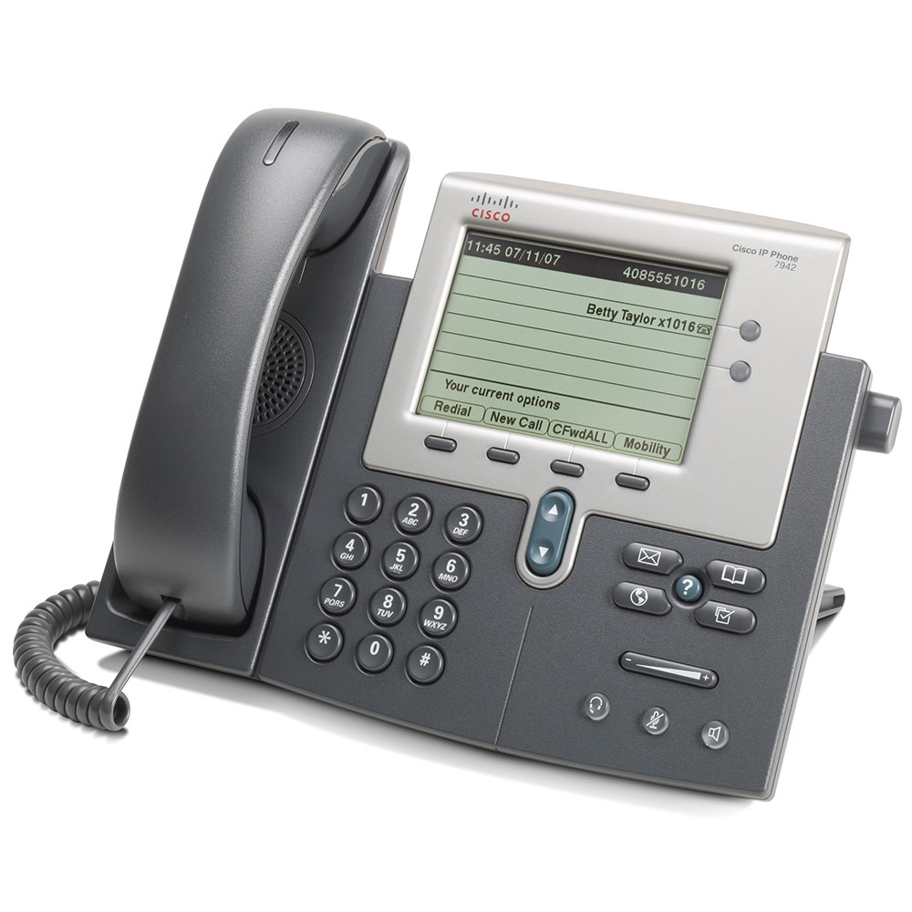 Cisco Unified IP Phone 7942G - VoIP-Telefon - SCCP, SIP - Silber, Dunkelgrau