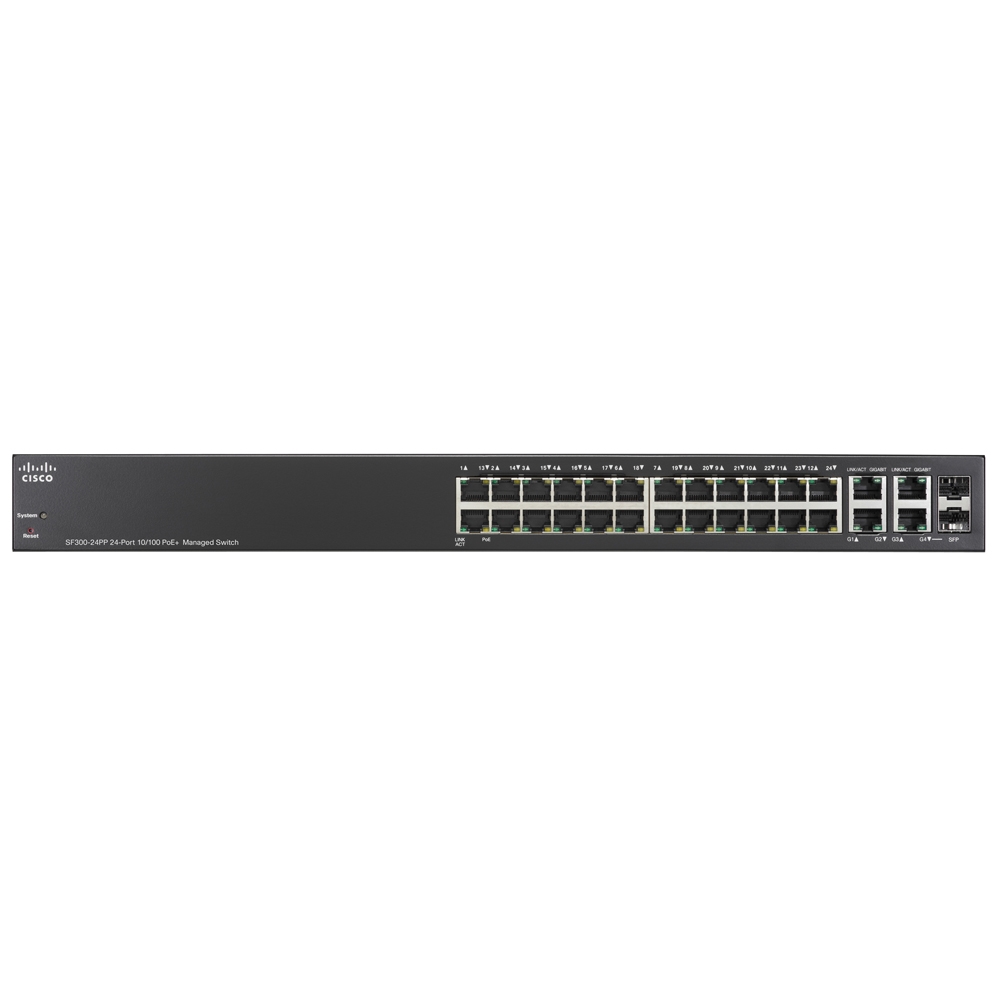 Cisco SF300-24PP 24-Port PoE+ Ethernet Switch - SF300-24PP-K9 