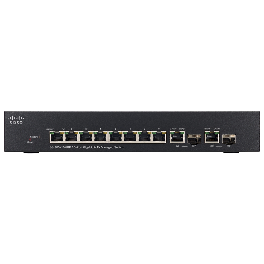 Cisco SG300-10MPP 8-Port GIGE Max PoE+ Switch - SG300-10MPP-K9-NA