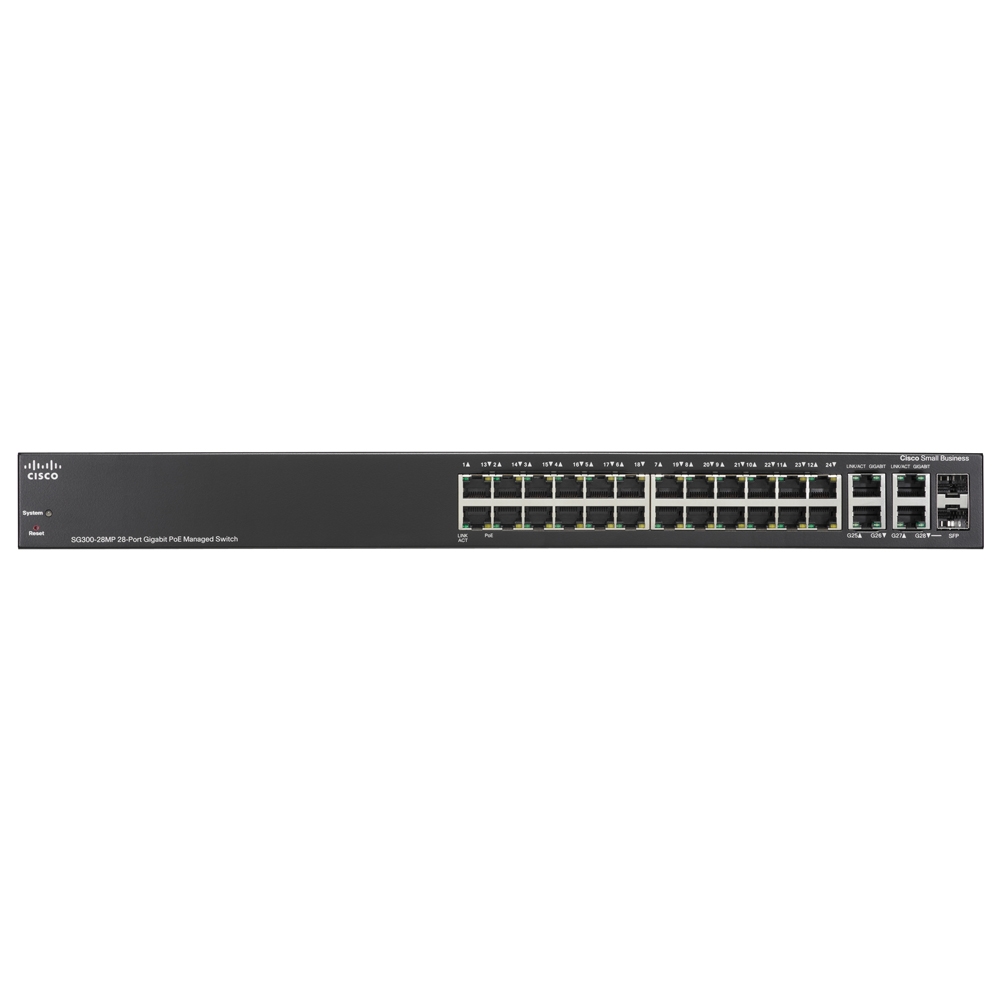 Cisco SG300-28MP 26-Port GIGE Max PoE+ Switch - SG300-28MP-K9-NA