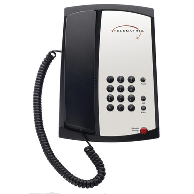 TeleMatrix 3100MWB Black 1-Line Analog Hotel Phone - 310391