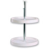 Full Circle Polymer Lazy Susan, Two Shelf, 18", White