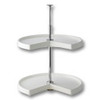 Kidney Shaped Polymer Lazy Susan, Two Shelf, 18\", White Kidney Shaped Polymer Lazy Susan, Two Shelf, 18\", White