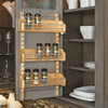 Adjustable Door Mount Spice Rack w/3 Bins for 18" Wall Cabinet Natural Wood Maple