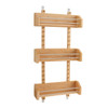 Adjustable Door Mount Spice Rack w/3 Bins for 18" Wall Cabinet Natural Wood Maple