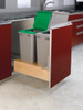 Double 50 Qt. Rev-A-Motion Bottom Mount Wood Pullout Waste Containers