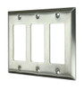 Switch Plate, Triple Rocker, Chrome