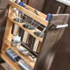 5" Utensil Bin Base Organizer, Natural Maple and Stainless