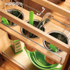 8" Utensil Bin Base Organizer, Natural Maple and Stainless