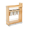 8\" Utensil Bin Base Organizer, Natural Maple and Stainless