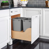 Double 35 Quart w/Blumotion Wood Waste Container White Wood/Polymer