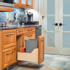 Single Soft-Close Reduced Depth Waste Container Pullout w/ Tandem Heavy-Duty Slides