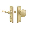 Storm Door Latch, Rectangular, Tubular Lock, unlacquered Brass