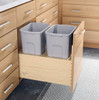 Meadow Lane 50 Quart Double Waste System w/white bins for 18-21 inch base cabinets