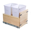 Meadow Lane 50 Quart Double Waste System w/white bins for 18-21 inch base cabinets