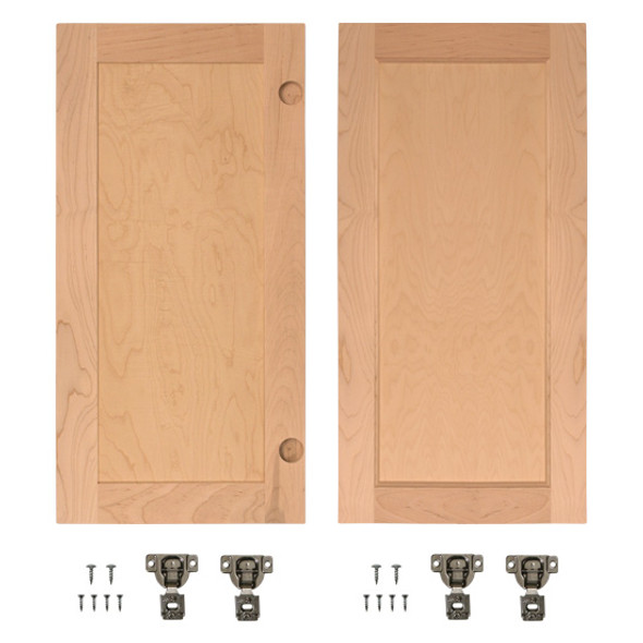 InvisiDoor Flat Panel Doors 15-7/8 x 28-1/2 x 4-1/2 Unfinished Cherry
