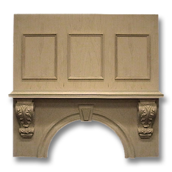 Wood Hood 48in Keystone Mantel Hood Maple