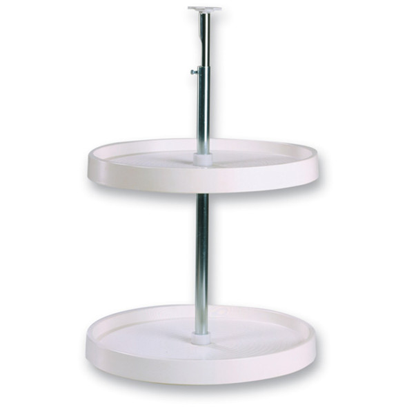 Full Circle Polymer Lazy Susan, Two Shelf, 18", White Full Circle Polymer Lazy Susan, Two Shelf, 18", White