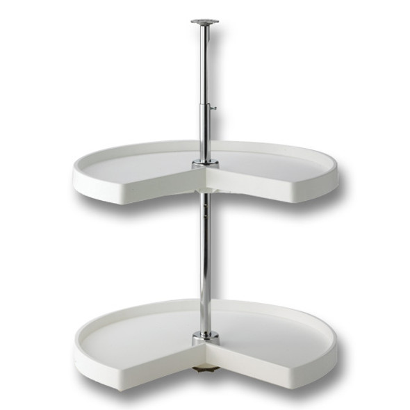 Door Mount Polymer Lazy Susan, Two Shelf, 24", White Door Mount Polymer Lazy Susan, Two Shelf, 24", White