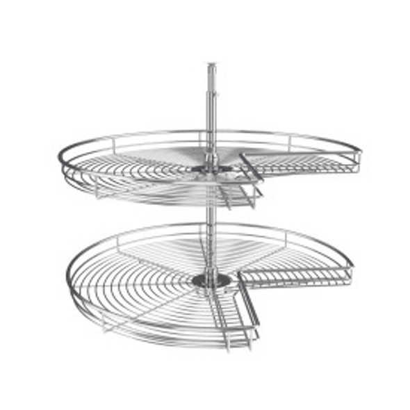 Kidney Shaped Chrome Wire Lazy Susan 2 Shelf, 32\" Kidney Shaped Chrome Wire Lazy Susan 2 Shelf, 32\"