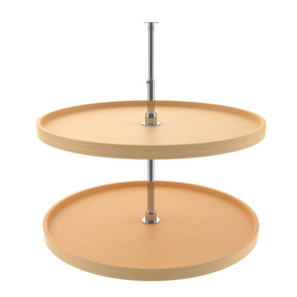 Full Round, Banded Wood, 2 Shelf Susan, 32\" Full Round, Banded Wood, 2 Shelf Susan, 32\"