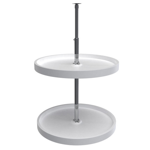 Full Round, Polymer, 2 Shelf Susan, 20", White Full Round, Polymer, 2 Shelf Susan, 20", White