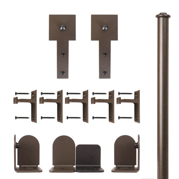 QG Rolling Door Cube Stick Hardware Long Bracket Kit Oil Rubbed Bronze QG Rolling Door Cube Stick Hardware Long Bracket Kit Oil Rubbed Bronze
