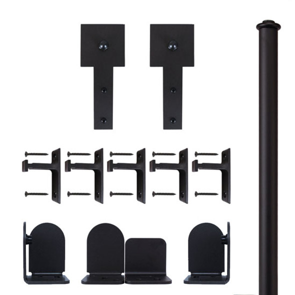 QG Rolling Door Cube Stick Hardware Long Bracket Kit Black QG Rolling Door Cube Stick Hardware Long Bracket Kit Black