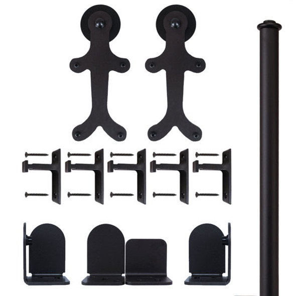 QG Rolling Door GingerBread Hardware Long Bracket Kit Black QG Rolling Door GingerBread Hardware Long Bracket Kit Black