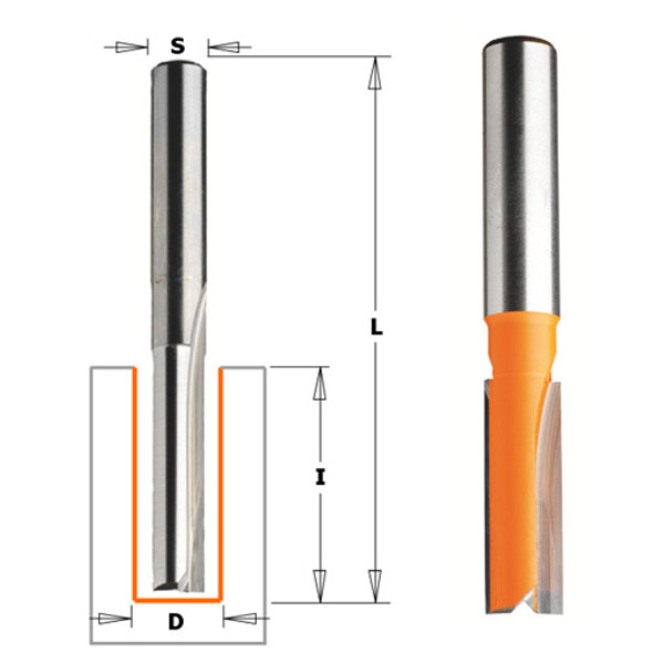 Straight Bit, 1/2-Inch Shank, 1/2-Inch Diameter