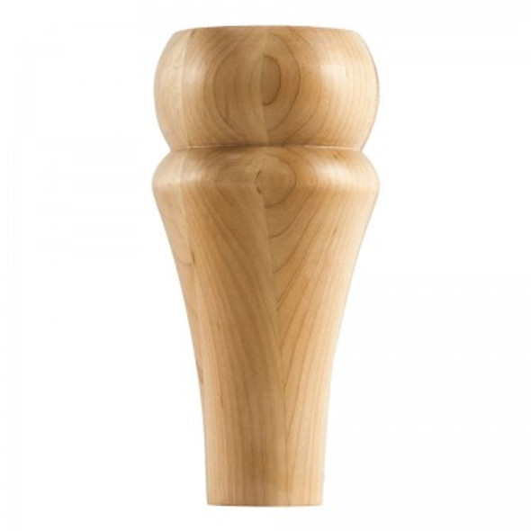 Bullnose with Taper Bun Foot 3" Round x 6", Rubberwood Bullnose with Taper Bun Foot 3" Round x 6", Rubberwood