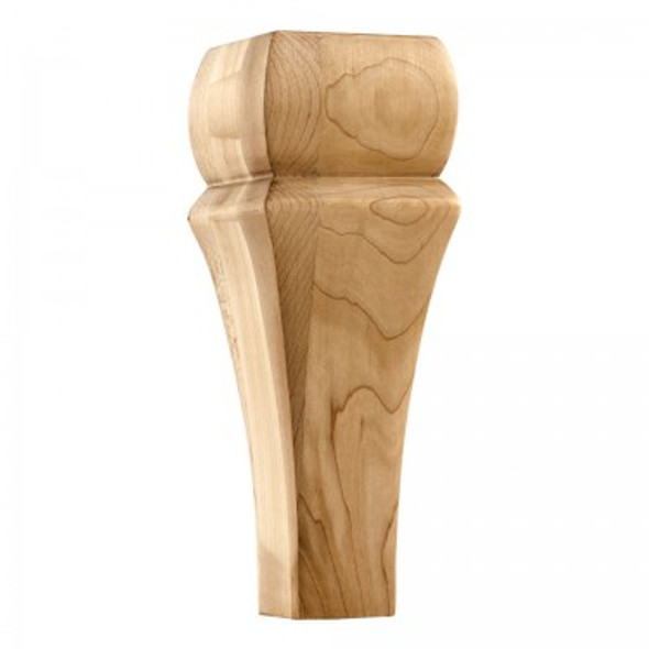 Bullnose with Taper Bun Foot 3" Square x 8", Cherry Bullnose with Taper Bun Foot 3" Square x 8", Cherry