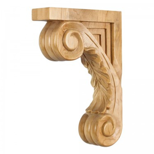 Carved Wood Bar Bracket Corbel 2-5/8" x 9" x 13-1/8", Alder
