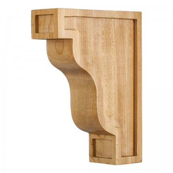 Waved Arts & Crafts Corbel 2" x 6" x 8", Rubberwood