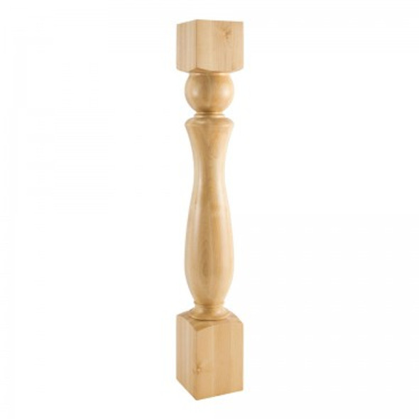 Turned Traditional Post 5" x 35-1/2", Rubberwood