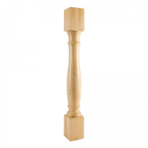 Turned Wood Post 5" x 5" x 42", Rubberwood