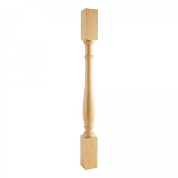 Turned Wood Post (Island Leg) 3-1/2" x 3-1/2" x 42", Alder