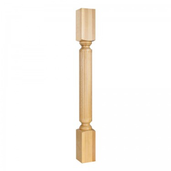 Wood Post with Fluted Pattern (Island Leg) 3-1/2" x 3-1/2" x 35-1/2", Cherry Wood Post with Fluted Pattern (Island Leg) 3-1/2" x 3-1/2" x 35-1/2", Cherry