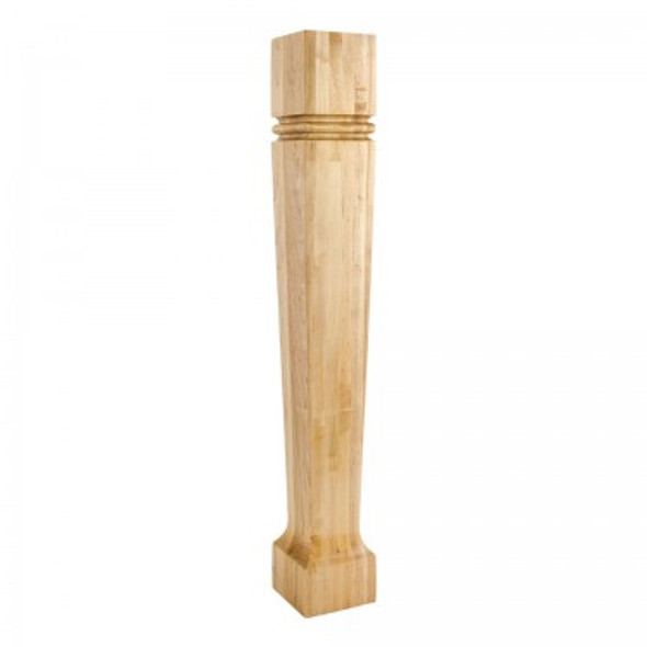 Modern Post with Bullnose Groove and taper to foot 5" Square x 35-1/2", Redwood