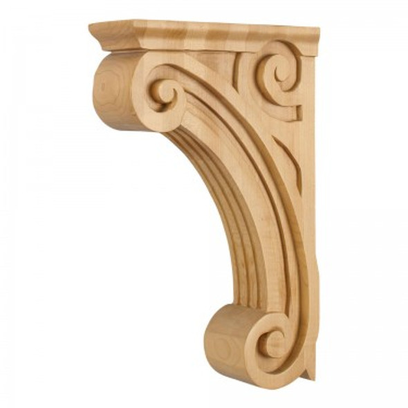 Open Space Fluted Corbel 3" x 9" x 14", Alder