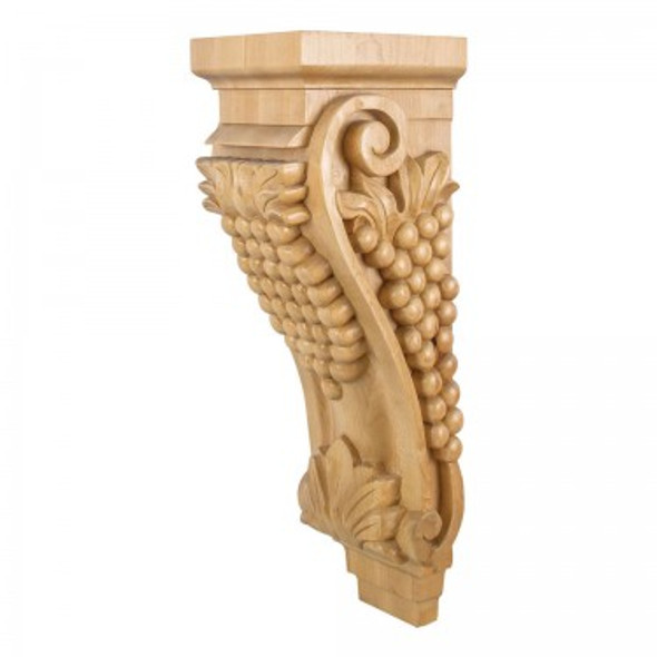 Grape Wood Corbel with additional center curvature, Large 6-3/4" x 7-5/8" x 22", Maple