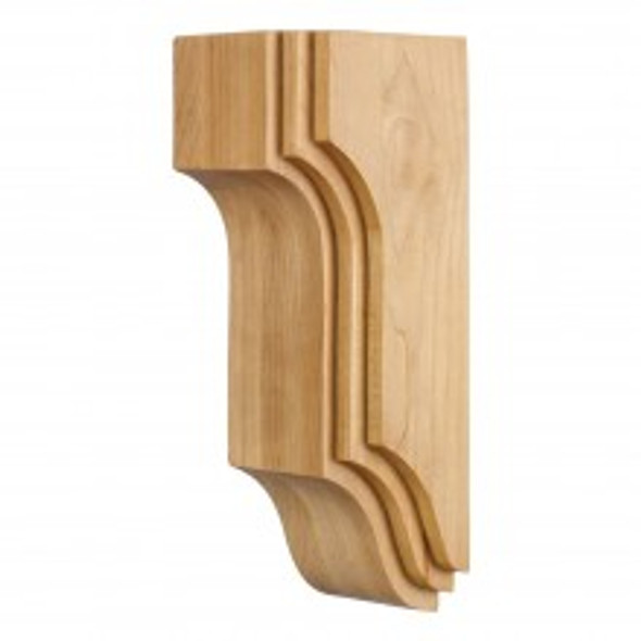 Arts & Crafts Stacked Corbel 4" x 4" x 10", Rubberwood