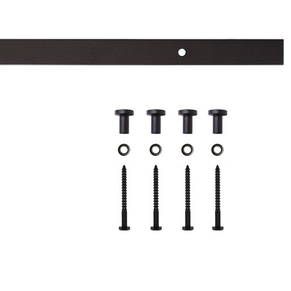 72" Furniture Rolling Door Flat Rail, Black 1 72" Furniture Rolling Door Flat Rail, Black 1