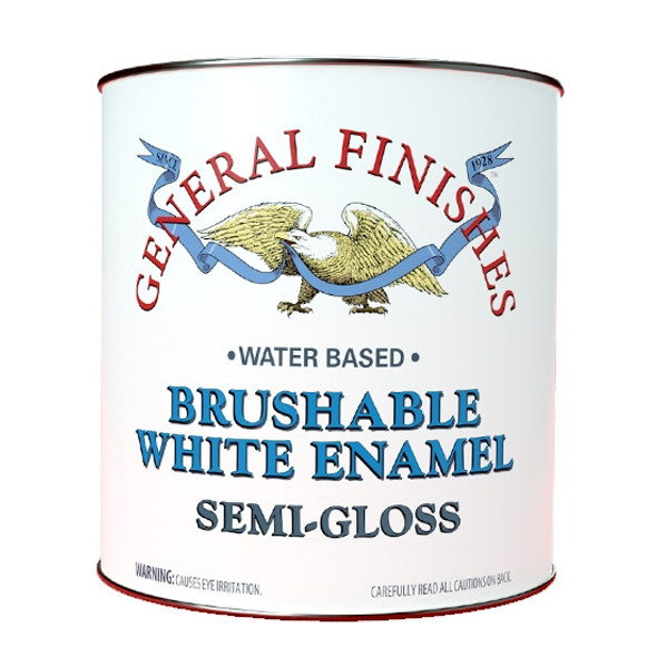 Water-Based Brushable White Enamel, Semi-Gloss, Quart