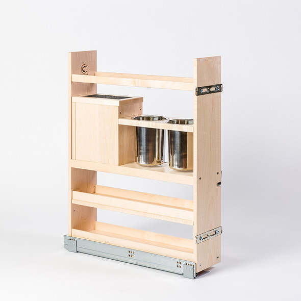 Signature 2-Canister Organizer with Knife Block Insert, 6 In. Minimum Opening