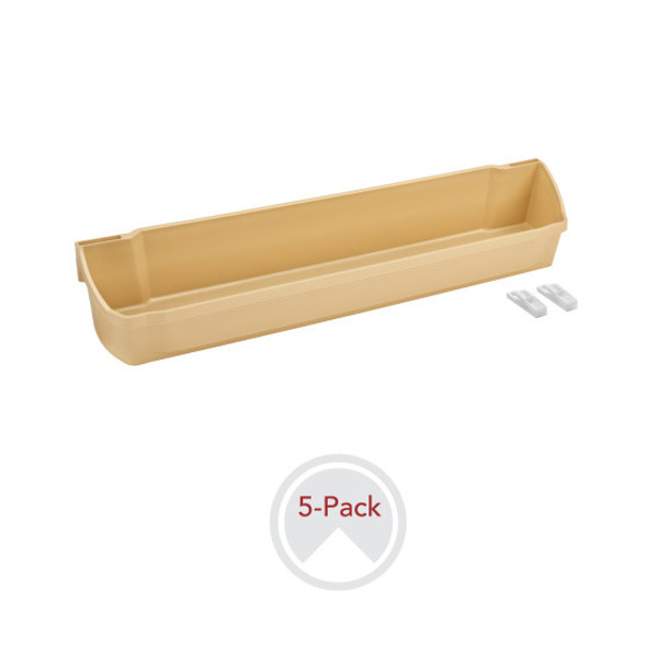 Door Storage 5 Tray Set 19.75\" Wide w/Clips Almond Polymer Door Storage 5 Tray Set 19.75\" Wide w/Clips Almond Polymer