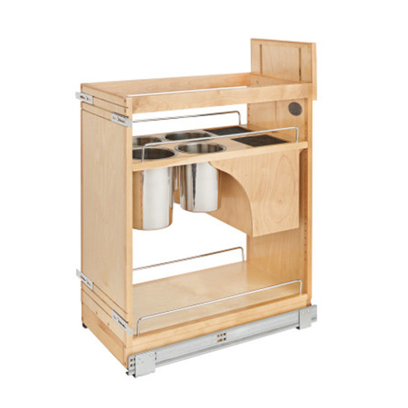 Wood Base Cabinet Knife Block Pullout Organizer w/ Soft-Close Wood Base Cabinet Knife Block Pullout Organizer w/ Soft-Close